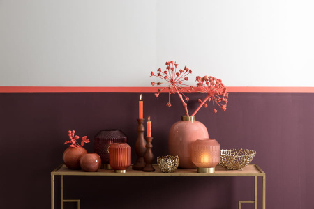 Light&Living Armilla Стеклянный подсвечник, 10,5х30 см, терракотовый