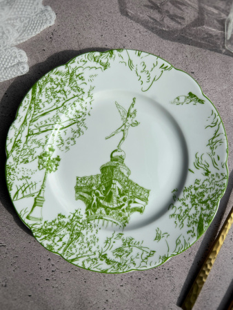 Bernardaud Tout Paris Десертная тарелка, диаметр - 21 см, цвет - белый, зеленый