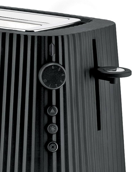Alessi Plisse Электрический тостер, размеры: 34х18,5х25h, цвет - черный матовый