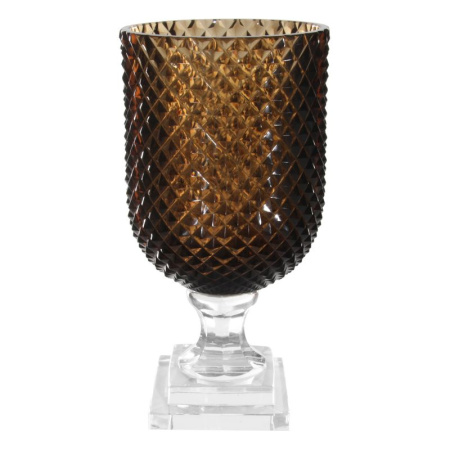 ShiShi Декоративная стеклянная ваза, 29,5 см, коричневый