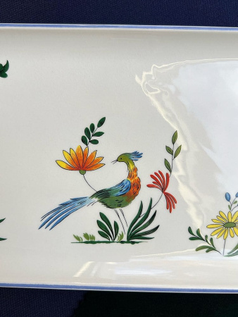 Gien Oiseaux de paradis Прямоугольная тарелка для кекса, размеры: 36х15,5 см, разноцветный