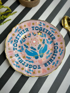 Bitossi Home Love Party Тарелка для канапе или хлеба Together (Вместе), диаметр - 16,5 см