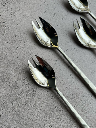 Degrenne Fuse Martele Вилка для закусок, длина - 15 см, матовая сталь