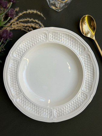 Gien Pont aux Choux Blanc Тарелка для супа, диаметр - 24,2 см, цвет - белый