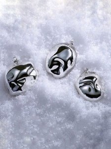 Чуть Чуда Набор стелкянных елочных игрушек ручной работы 