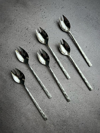 Degrenne Fuse Martele Вилка для закусок, длина - 15 см, матовая сталь