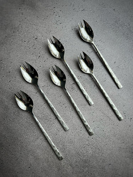 Degrenne Fuse Martele Вилка для закусок, длина - 15 см, матовая сталь