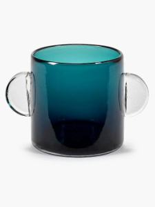 Serax Vase Dark blue Wind&Fire Стеклянная ваза, размеры: 19х19х13h см, цвет - синий