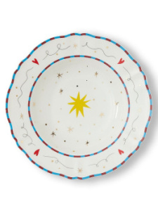 Bitossi Home Passion Fruit Суповая тарелка с декором Stella (звезда), диаметр - 23 см