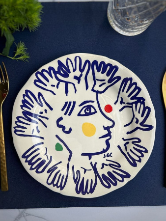 Gien L'Archipel Sentimental Десертная тарелка Mains (Руки), диаметр - 23,2 см, материал - фаянс