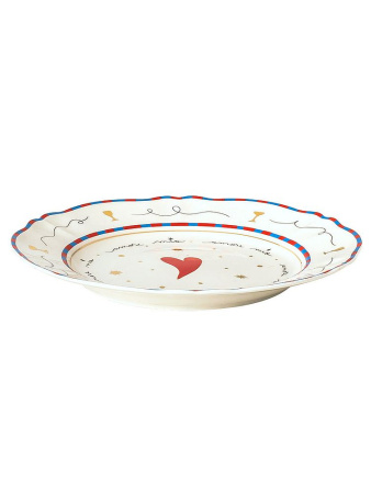 Bitossi Home Passion Fruit Обеденная тарелка с декором Cuore (сердце), диаметр - 26,5 см