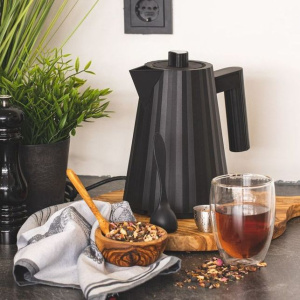 Alessi Plisse Электрический чайник, объем - 1,7 л, цвет - черный матовый