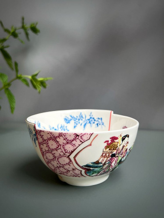 Seletti Hybrid Фарфоровая пиала Cloe, размеры: 10,5х10,5х5,7 см, цвет - белый, синий, розовый