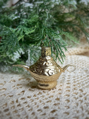 Inge Glas Стеклянная елочная игрушка Волшебная лампа Аладдина, размер - 5,5 см