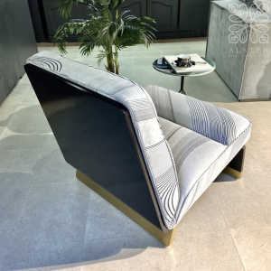 Baxter Greta Кожаное кресло, 72х80х74 см, серый/черный