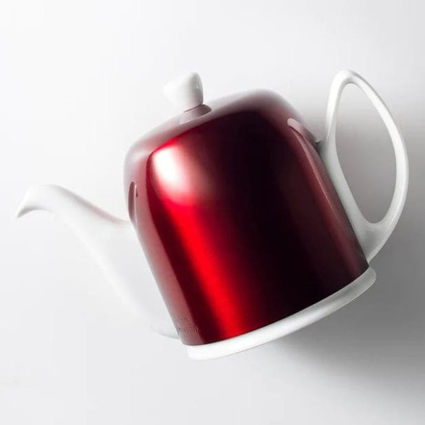Degrenne Salam Заварочный чайник, объем - 1 л, белый с красной глянцевой крышкой