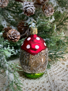 Inge Glas Стеклянная елочная игрушка Мама Ежиха, размер - 9 см