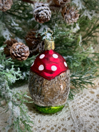 Inge Glas Стеклянная елочная игрушка Мама Ежиха, размер - 9 см