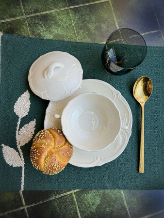 Gien Rocaille blanc Набор из 2-х пиал с крышкой для супа, объем - 190 мл, цвет - белый