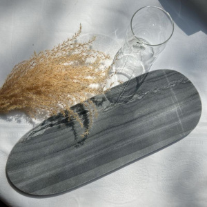 Pomax Marmar Овальная подставка, размеры: 40х15 см, цвет - серый