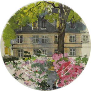 Gien Paris Giverny Тарелка для канапе или закусок с рисунком Square Cluny Paris, диаметр - 16,5 см