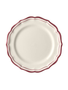 Gien Filet Bordeaux Десертная тарелка, диаметр - 23,2 см, цвет - белый с бордовым кантом