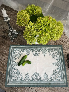 Gien Les Depareillees Набор из 2-х сервировочных салфеток, размеры: 54х38 см, цвет - белый, зеленый