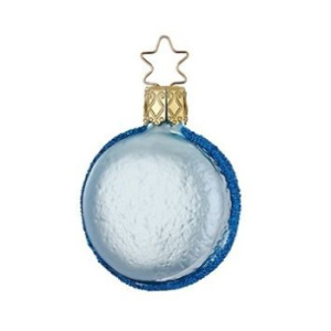 Inge Glas Стеклянная елочная игрушка Голубой макарон, 5,5 см