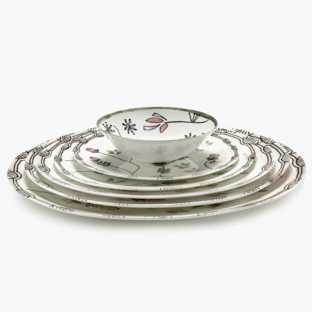 Serax Marni Midnight Flowers Набор из 2-х тарелок для завтрака с рисунком Mirtillo Nude MF, 20 см