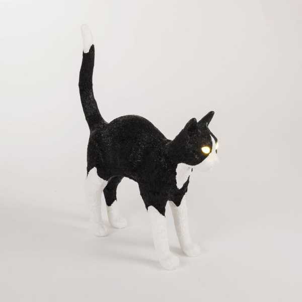 Seletti Jobby the cat Настольный светильник Кот, размеры: 46х12,5х52h см, цвет - черный, белый