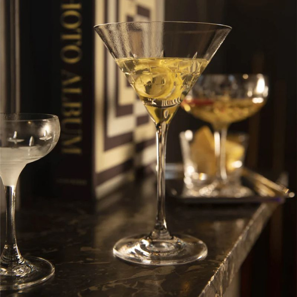 Degrenne Newport Twist Набор из 4-х хрустальных бокалов для мартини, цвет - прозрачный