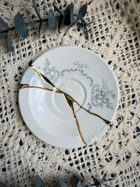 Seletti Kintsugi Фарфоровая кофейная пара для эспрессо, цвет - белый, красный, синий, золотой