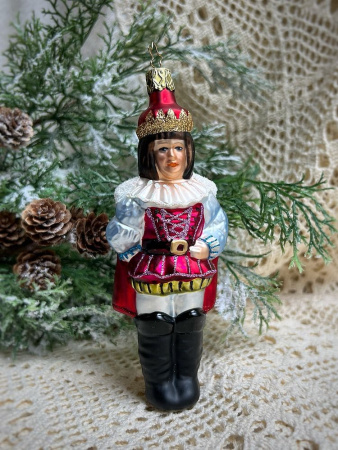 Inge Glas Стеклянная елочная игрушка Принц, высота - 15,5 см