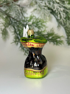 Kruzel Стеклянная елочная игрушка ручной работы Конфета c ореховой начинкой - 7,5 см, цвет - зеленый