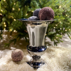 ShiShi Декоративная стеклянная ваза, высота - 31 см, цвет - серебряный