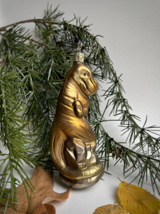 Inge Glas Стеклянная елочная игрушка на прищепке Тиранозавр Рекс, высота - 14 см