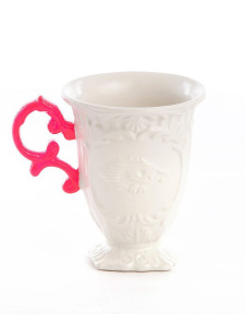Seletti I-Wares Фарфоровая кружка, размеры: 10х10х11,5h см, цвет - белый, розовый