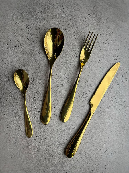 Degrenne Onde Gold Набор столовых приборов на 6 персон из 24 предметов, цвет - золотой