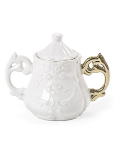 Seletti I-Wares Фарфоровая сахарница, размеры: 13хx13x15h см, цвет - белый, золотой