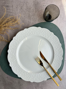 Alessi Dressed Фарфоровая сервировочная тарелка для торта, диаметр - 33,5 см, цвет - белый