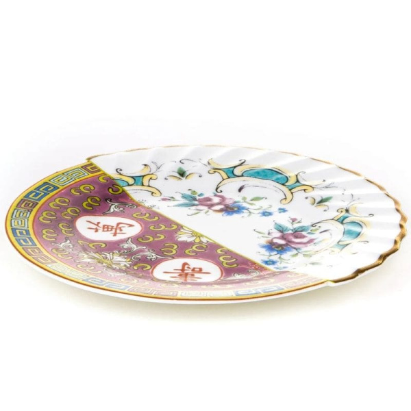 Seletti Hybrid Десертная тарелка Eudossia, диаметр - 20 см, цвет - белый, сиреневый