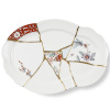 Seletti Kintsugi Сервировочная тарелка или поднос, размеры: 42,5х29,5 см, белый, красный, золотой