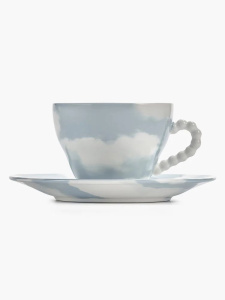 Serax Les Objets Mouleversants Фарфоровая чайная пара, размеры: 14,2х14,2х6,8h см, цвет - голубой