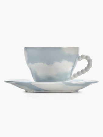 Serax Les Objets Mouleversants Фарфоровая чайная пара, размеры: 14,2х14,2х6,8h см, цвет - голубой