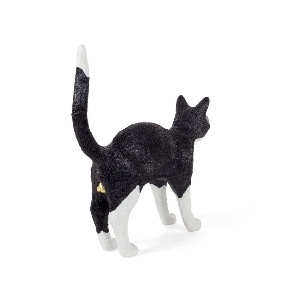 Seletti Jobby the cat Настольный светильник Кот, размеры: 46х12,5х52h см, цвет - черный, белый