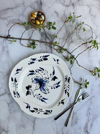 Seletti Classics on Acid Тарелка для основного блюда English Delft, диаметр - 28 см, белый, синий