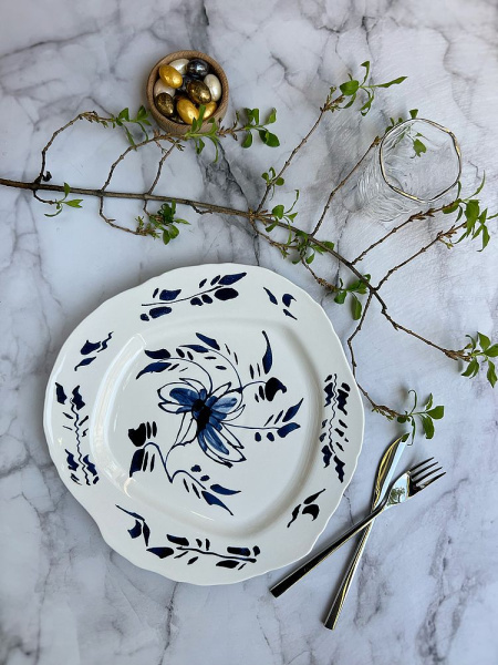 Seletti Classics on Acid Тарелка для основного блюда English Delft, диаметр - 28 см, белый, синий