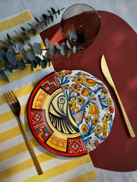 Seletti Hybrid Десертная тарелка Huaricanga, диаметр - 20 см, цвет - желтый, красный, синий