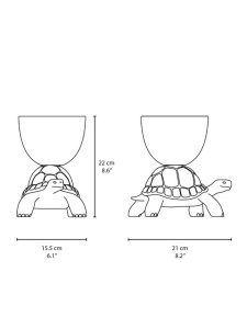 Qeeboo Turtle Carry XS Кашпо Черепаха, размеры: 21x15,5x22 см, цвет - светло-серый