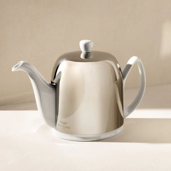 Degrenne Salam Заварочный чайник, объем - 1,3 л, цвет - белый, крышка - хром глянцевый